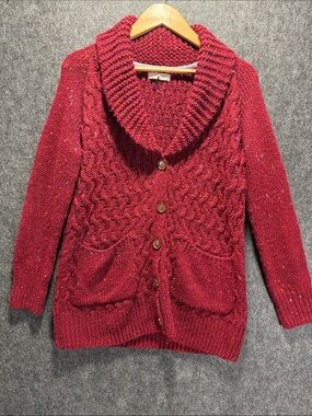 Isabella Sinclair  Cable-Knit Shawl Collar Cardigan Sweater